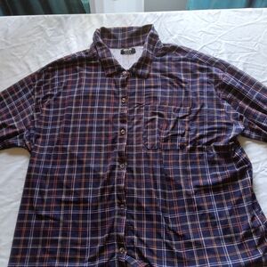 Men's Classic Navy Plaid Button-Down Shirt